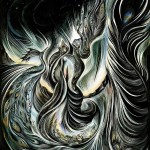 In Awe Of Life Itself : 18" x 24" : Inks, kaolin clay, gold leaf on clayboard