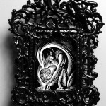 Inward Journey : 7" x 9" x 2" resessed box in metal frame : Private Collection