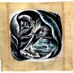 Natural Song : 8" x 8" : Inks and kaolin clay on papyrus