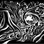 Solitude : 18" x 9" : Inks on scratchboard